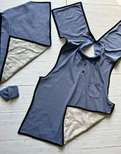 Load image into Gallery viewer, Baby Blue/Navy Stripes Clever Cover