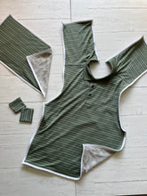 Load image into Gallery viewer, Moss Green/White Stripes Clever Cover