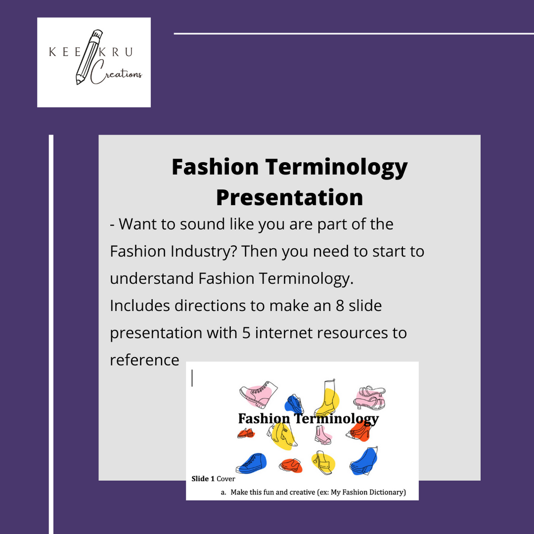 Fashion Terminology Presentation - DIGITAL DOWNLOAD